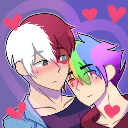 Fanart of my OC Koma with Todoroki